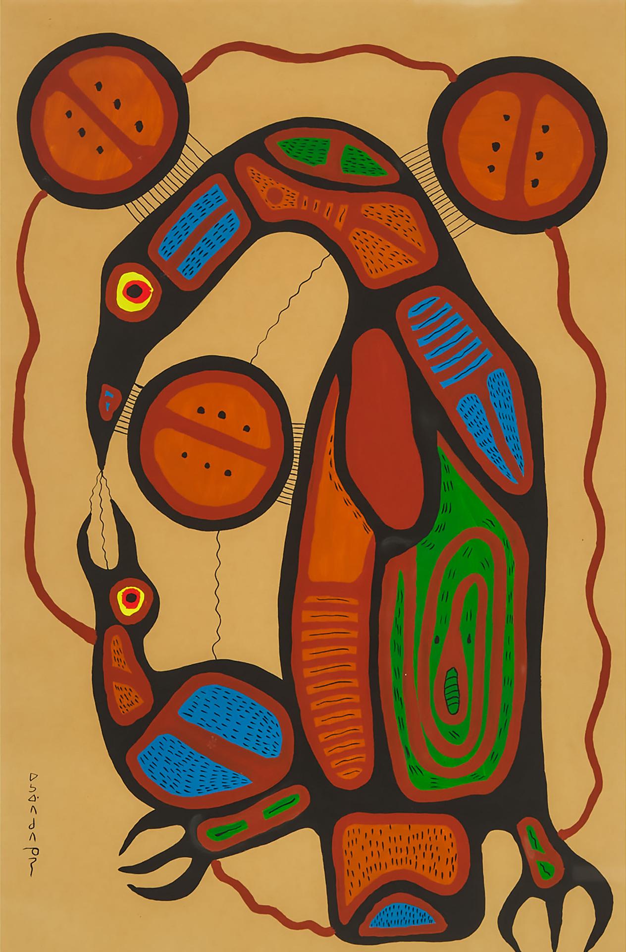 Norval H. Morrisseau (1931-2007) - Untitled (Mother And Young), Ca. 1970