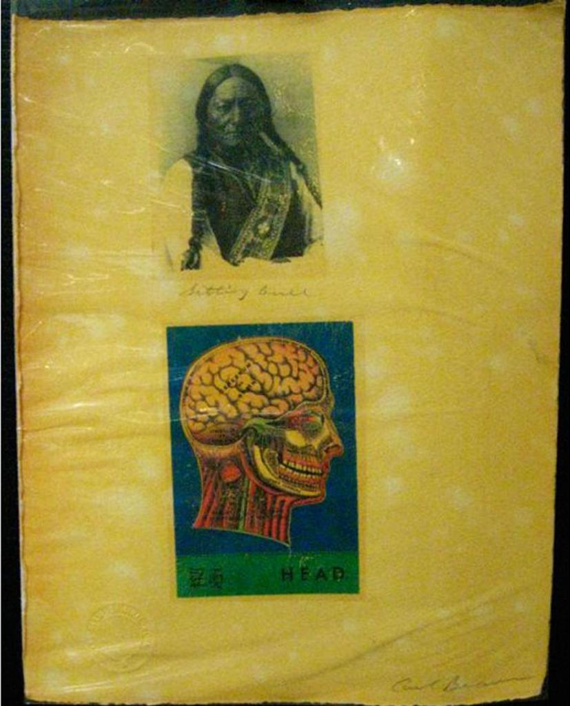 Carl Beam (1943-2005) - Sitting Bull; Head  Mixed