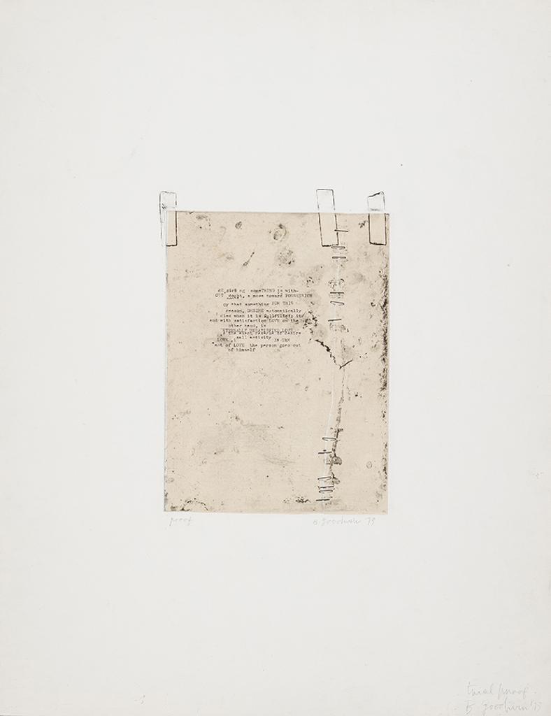 Betty Roodish Goodwin (1923-2008) - Note with Staples and Tape