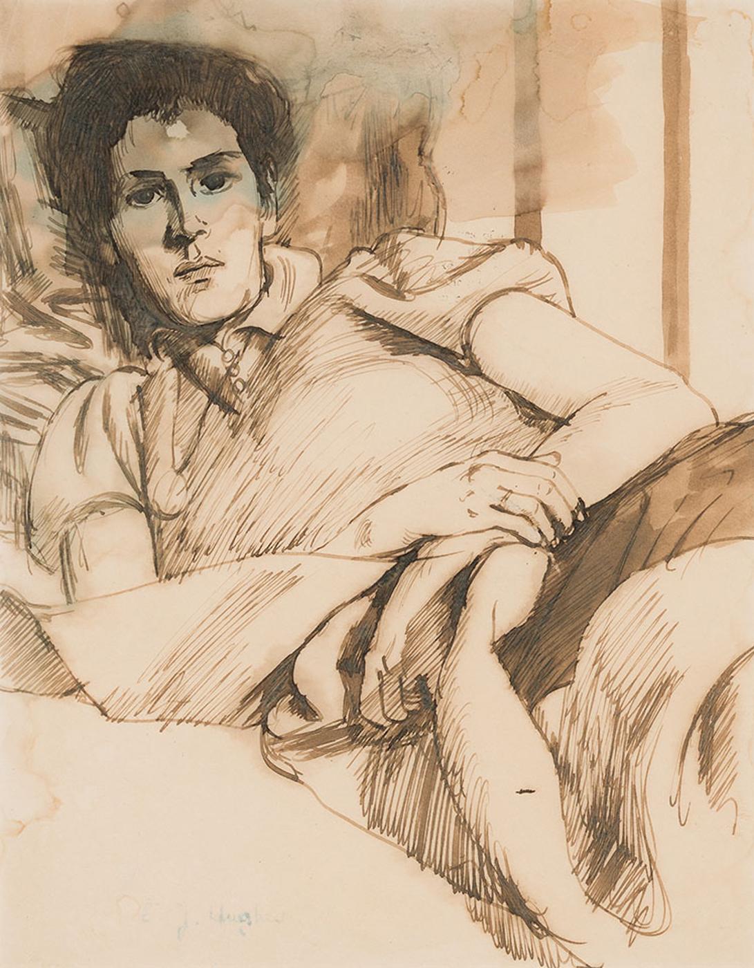 Edward John (E. J.) Hughes (1913-2007) - Fern Reclined