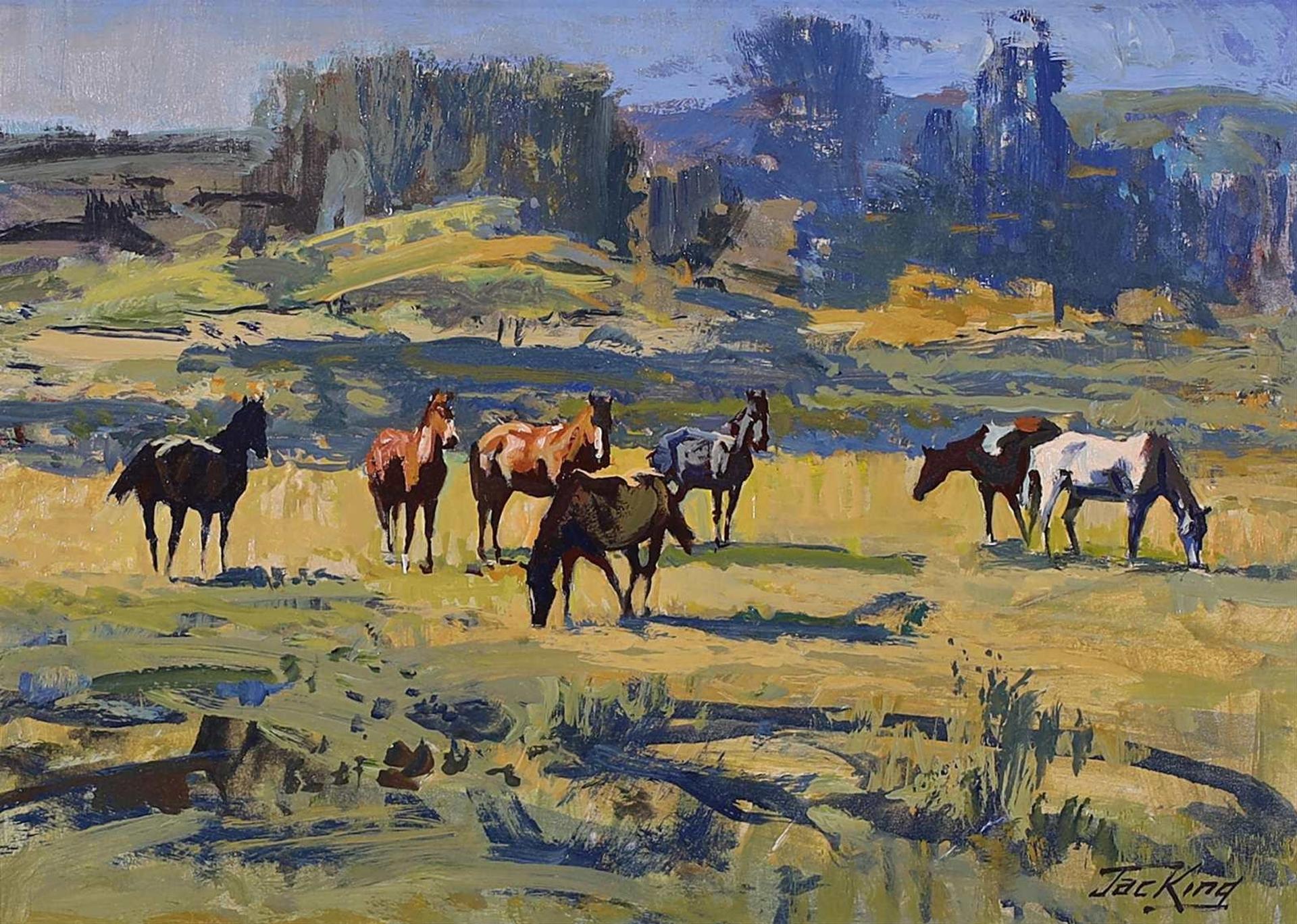 Jack [Jac] Elmo King (1920-1998) - Horses Grazing On An Open Range