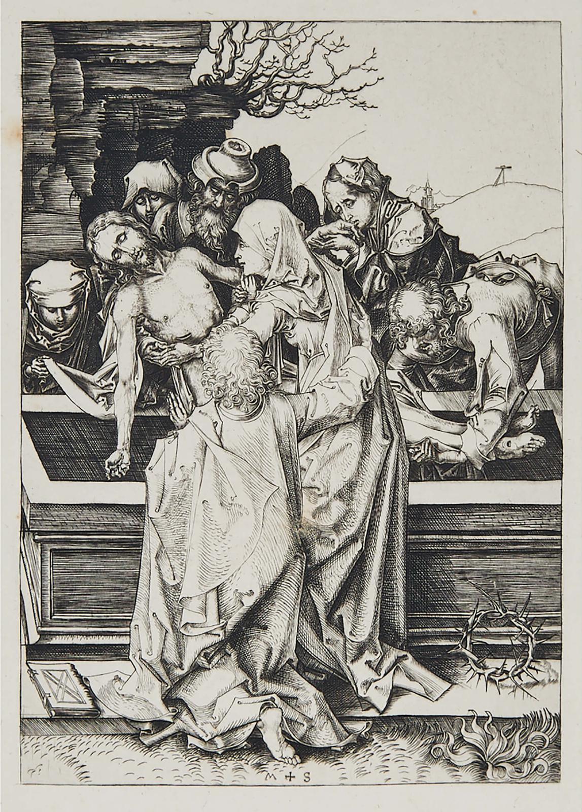 Martin Schongauer - The Entombment (From The Passion), Circa 1480 [bartsch, 18; Lehrs, 28; Hollstein, 28]