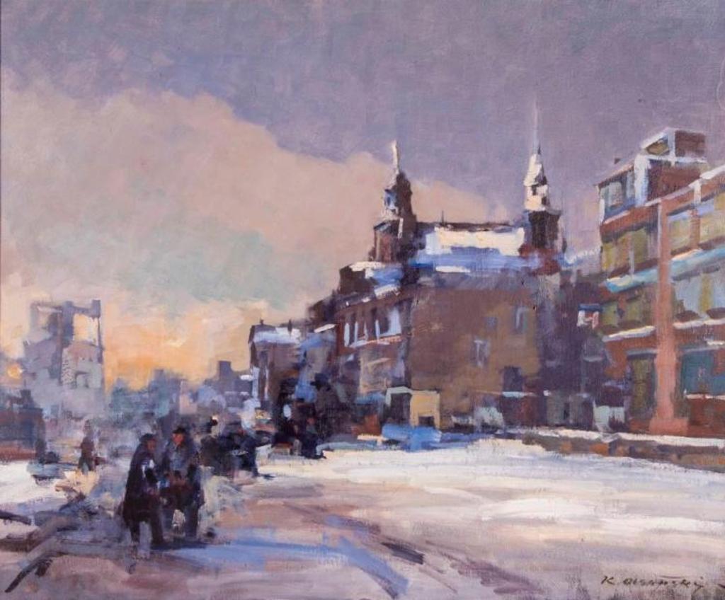 Klement Olsansky (1909-1963) - Winter Street Scene