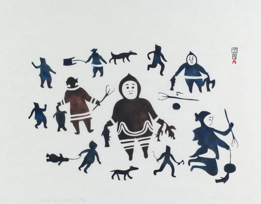 Paunichea (1920-1968) - Eskimo Fishing Scene