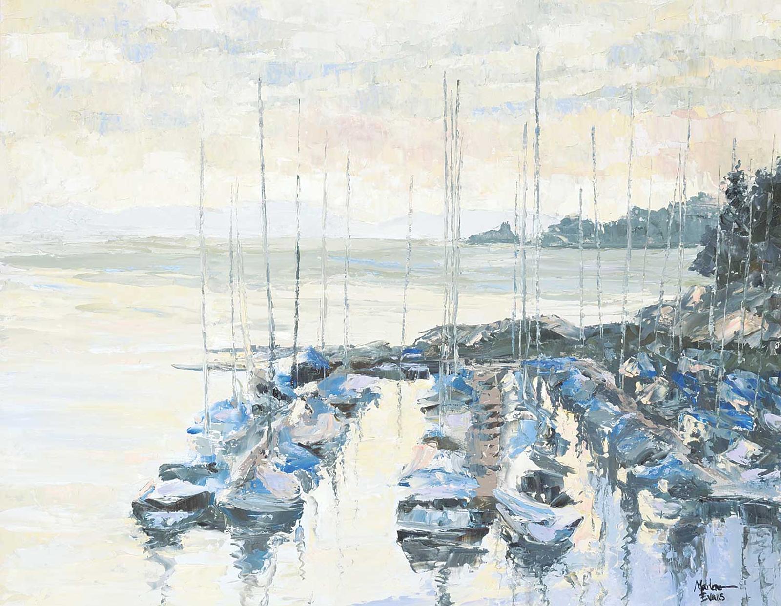 Marlene Evans - Untitled - Sailing Ships in the Harbour