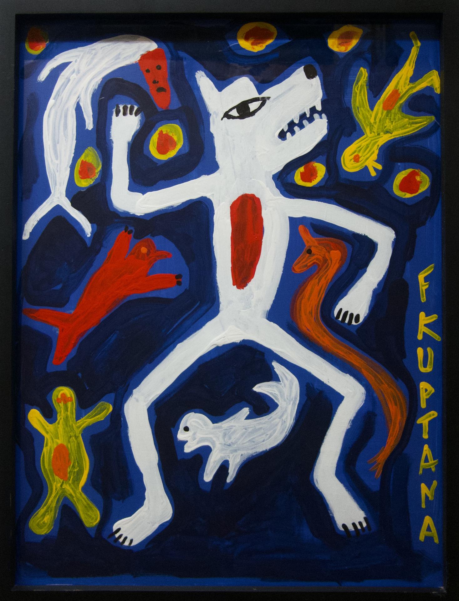 Floyd Kuptana (1964-2021) - Untitled (White Wolf With Friends)