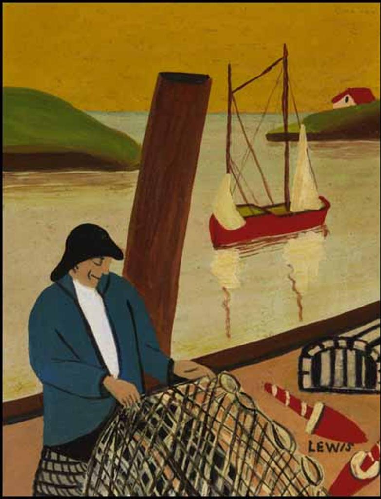 Maud Kathleen Lewis (1903-1970) - Fisherman on the Wharf