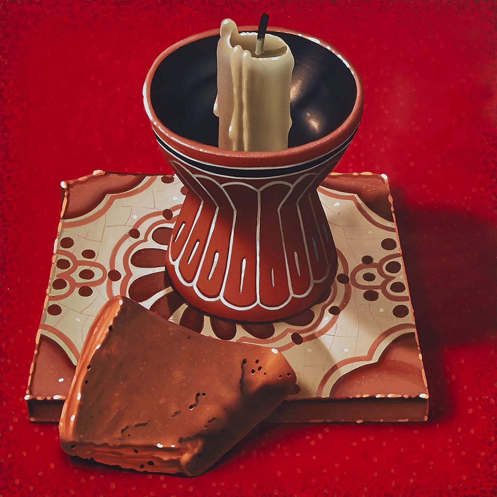 John Alexander Hall (1914-2002) - Candle, Tile And Pot Shard