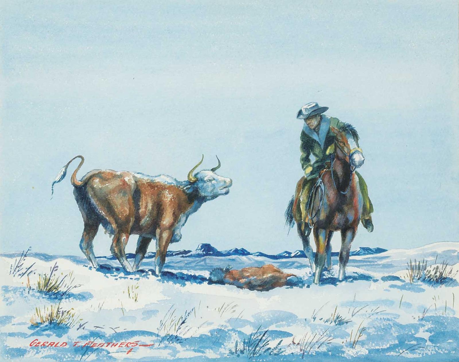 Gerald T. Tailfeathers (1925-1975) - Untitled - The New Calf
