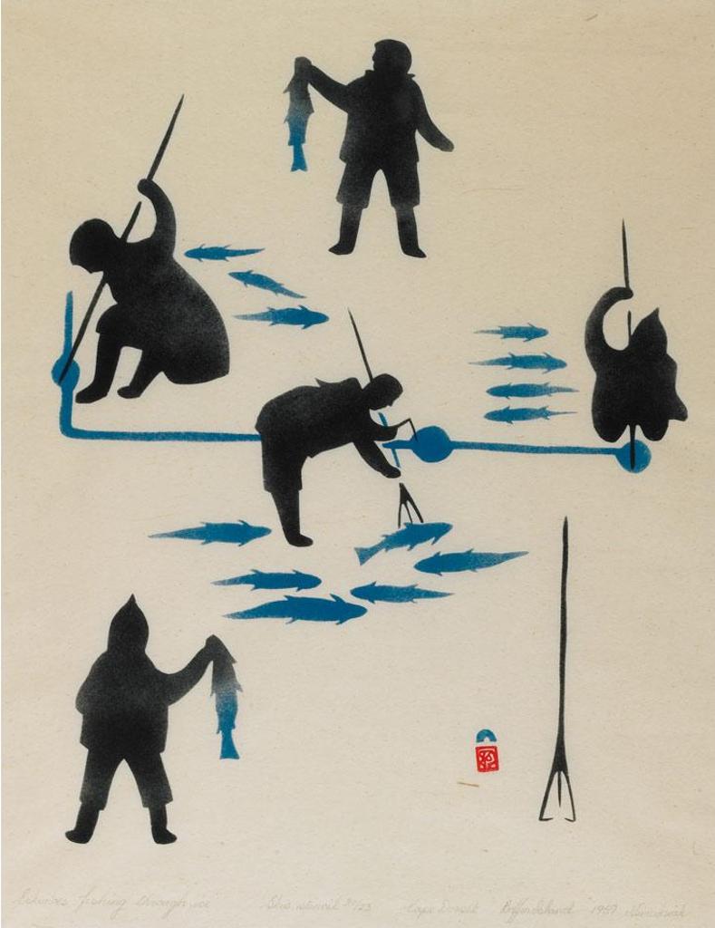 Niviaxie (1908-1959) - Eskimos Fishing Through  Ice