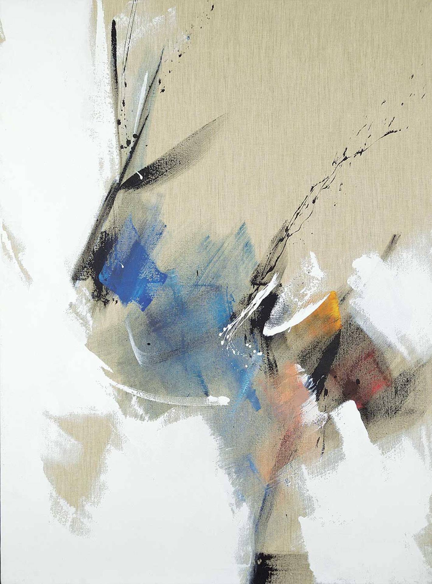 Jean Miotte - Untitled - Blue, White and Black Strokes