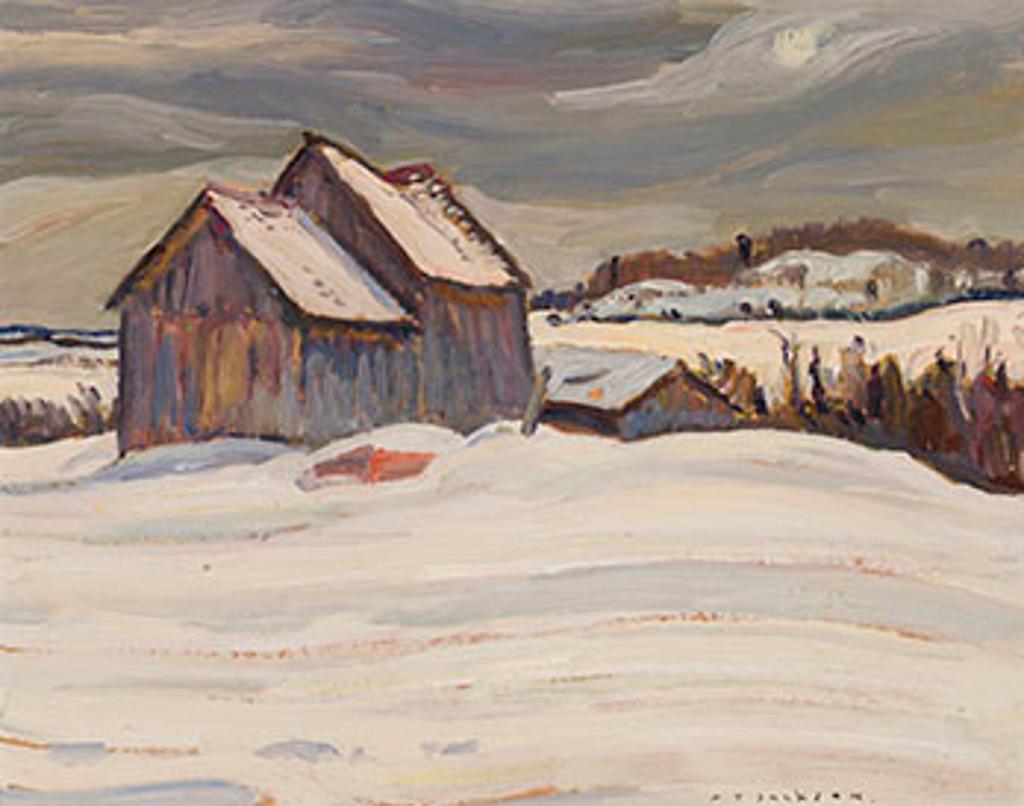 Alexander Young (A. Y.) Jackson (1882-1974) - Farm at Gracefield, Que. / Shoreline Landscape (verso)