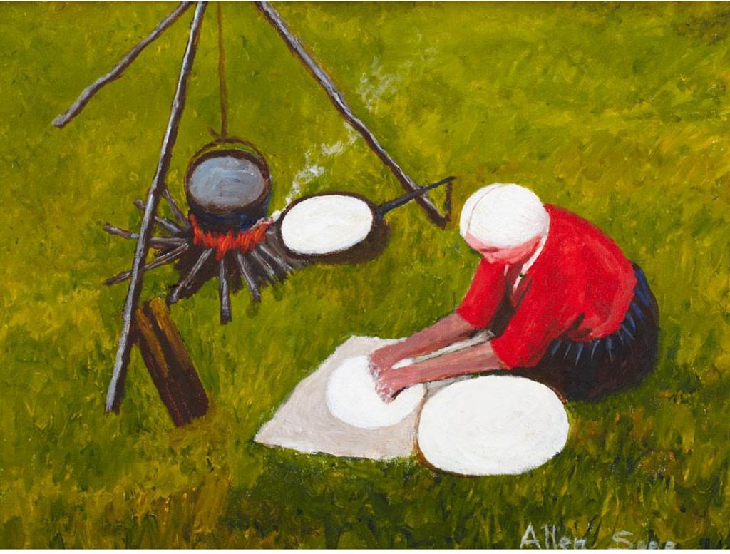 Allen Fredrick Sapp (1929-2015) - Grandmother Making Bread Over The Fire