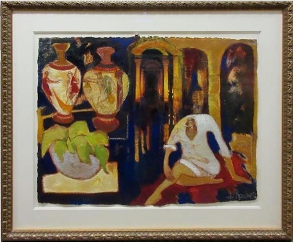 Renee Durocher (1939) - Untitled (Interior Study With Seated Figure)