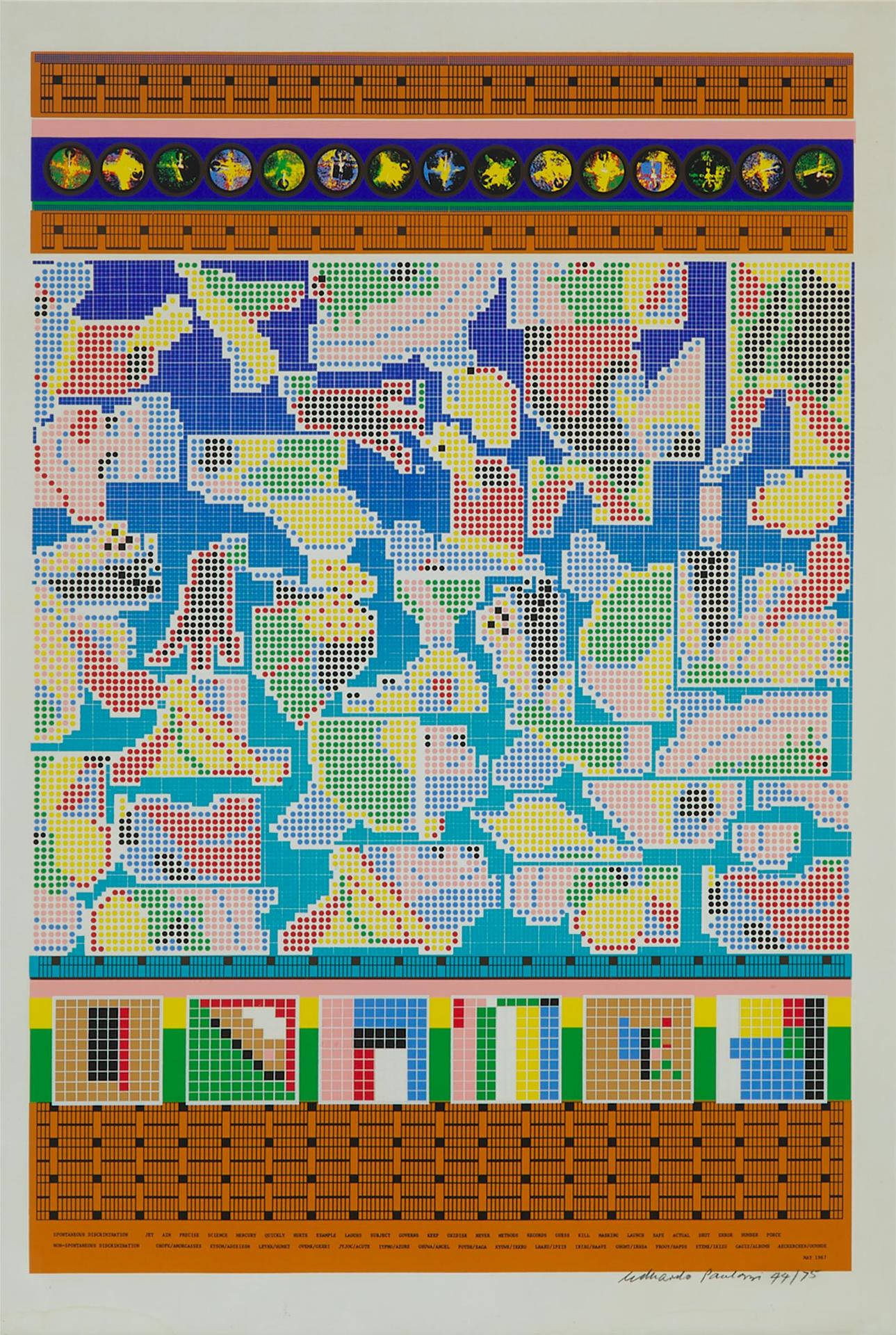 Eduardo Paolozzi (1924-2005) - Spontaneous Discrimination Non-Spontaneous Discrimination (From The  Universal Electronic Vacuum Portfolio),  1967