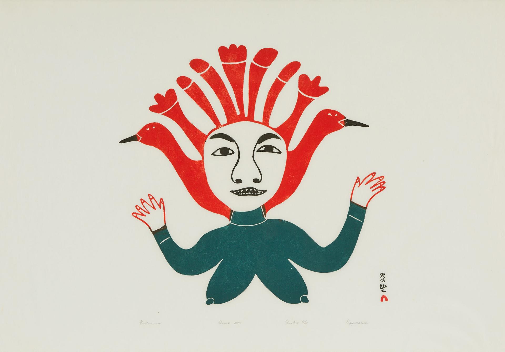 Egevadluq (Eegyvuldluk) Ragee (1920-1983) - Bird Woman, 1970