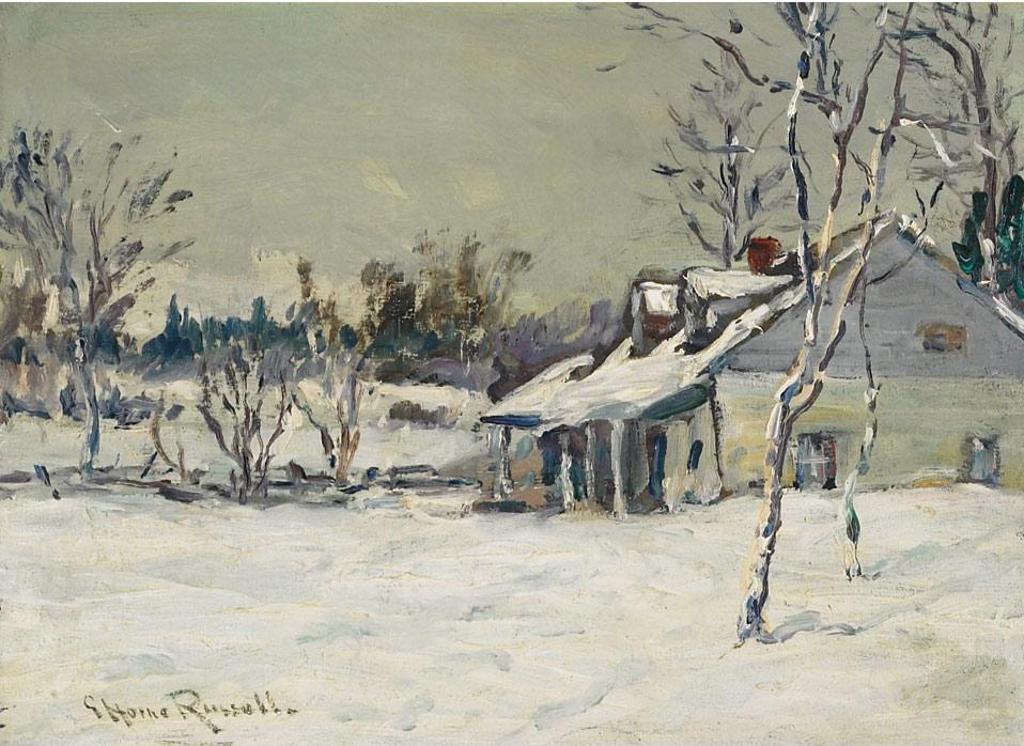 George Horne Russell (1861-1933) - Quebec Home In Winter