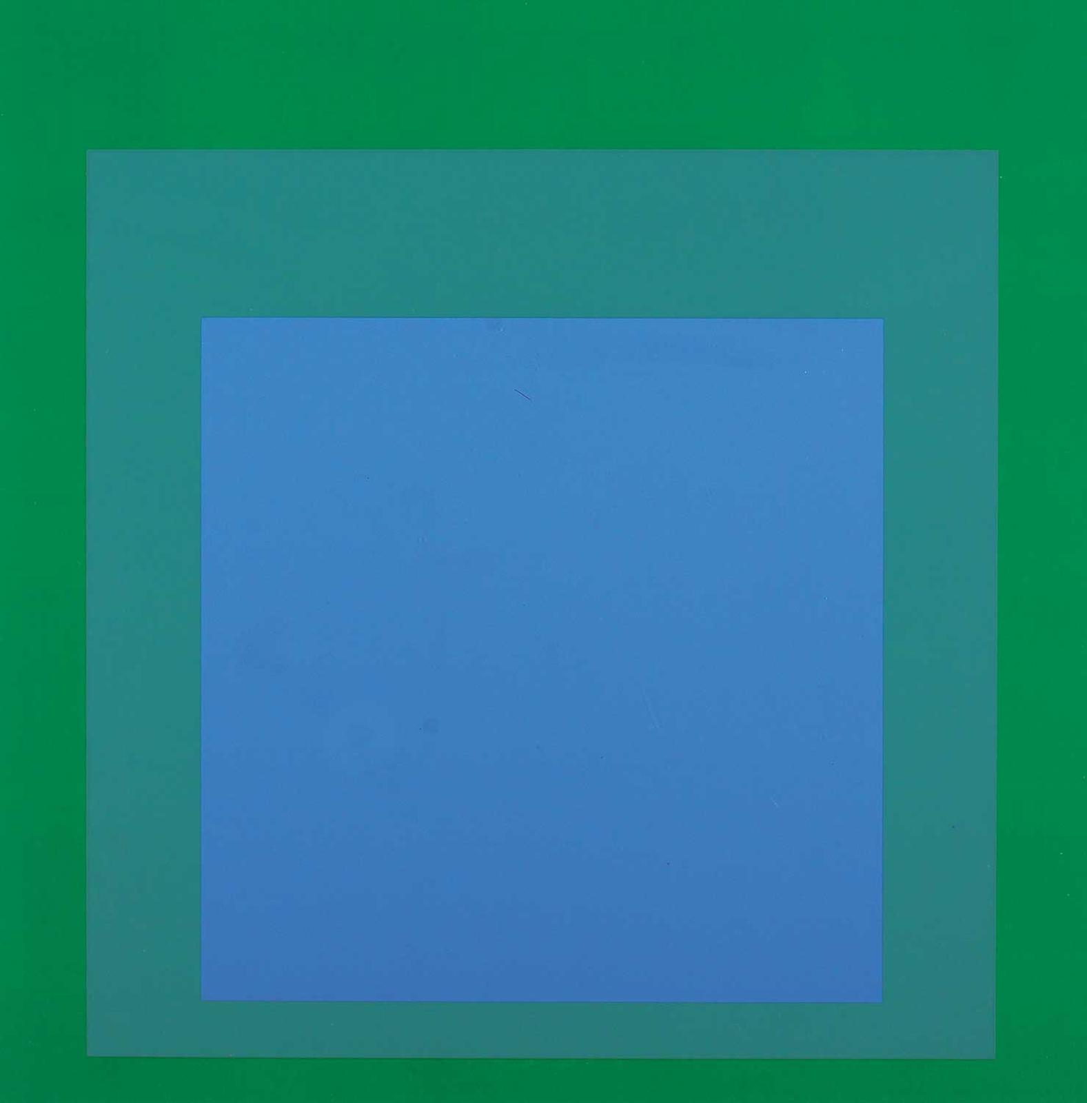Josef Albers (1888-1976) - Untitled - Blue Square on Greens