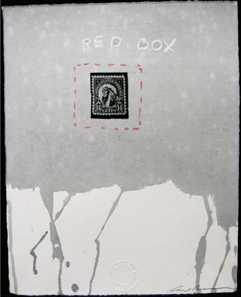 Carl Beam (1943-2005) - Red Box/United States Postage-14 Cents