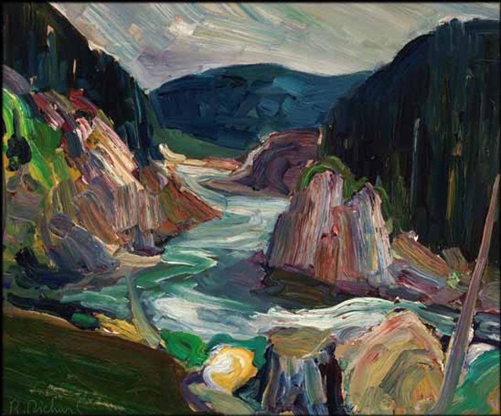 René Jean Richard (1895-1982) - Les chutes, La Malbaie, sur Rivière Malbaie