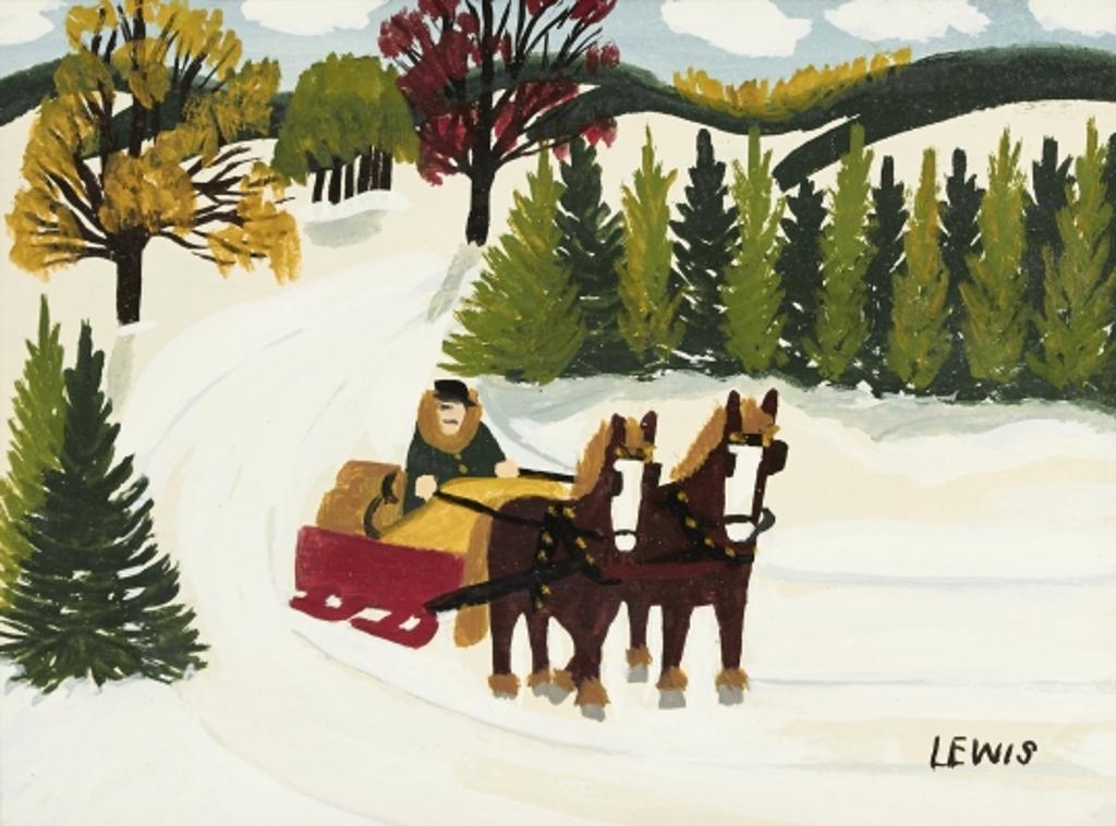 Maud Kathleen Lewis (1903-1970) - Winter Scene with Horse-Drawn Sleigh