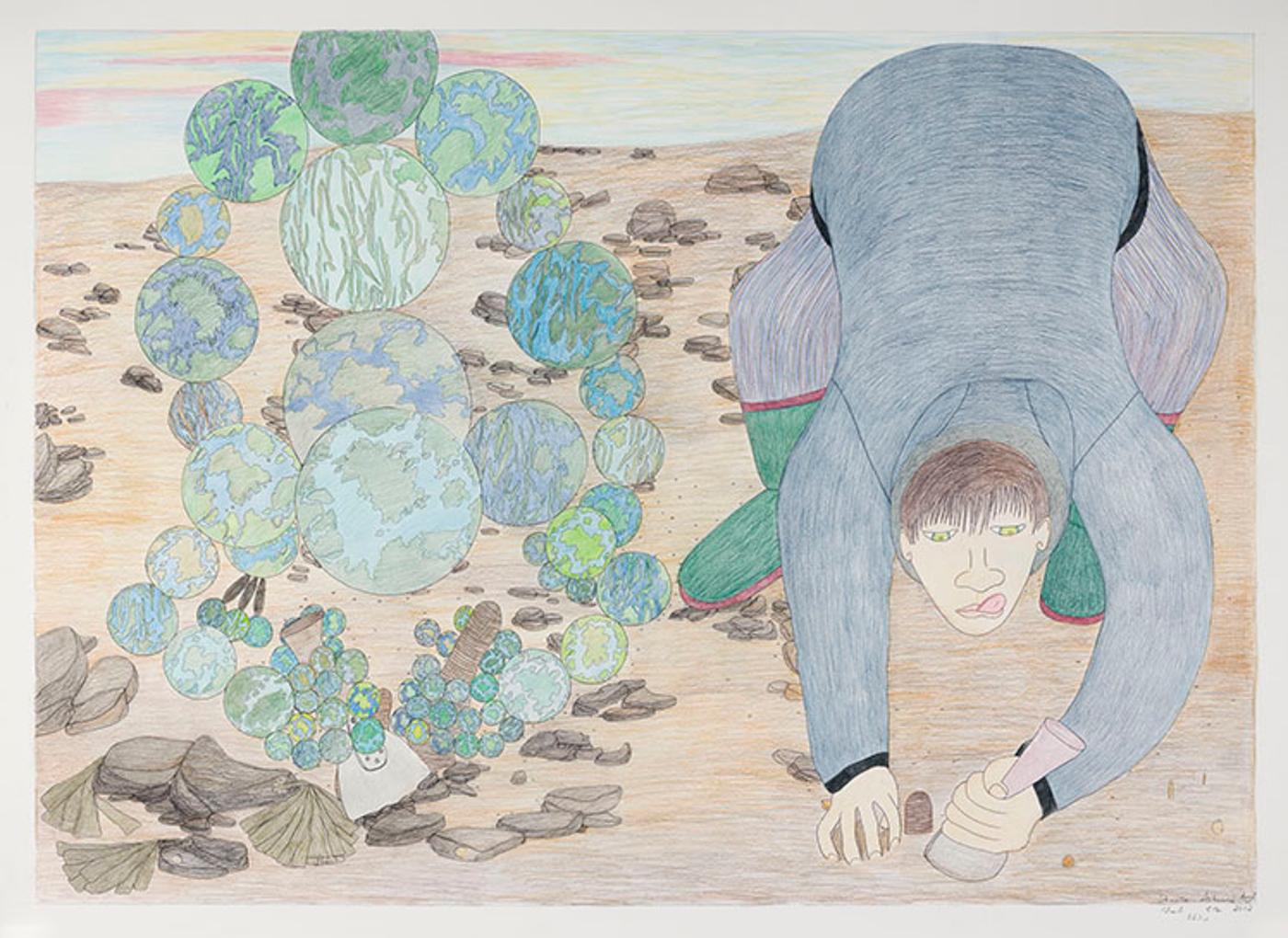 Shuvinai Ashoona (1961) - Clam Digging with Earth Transformation