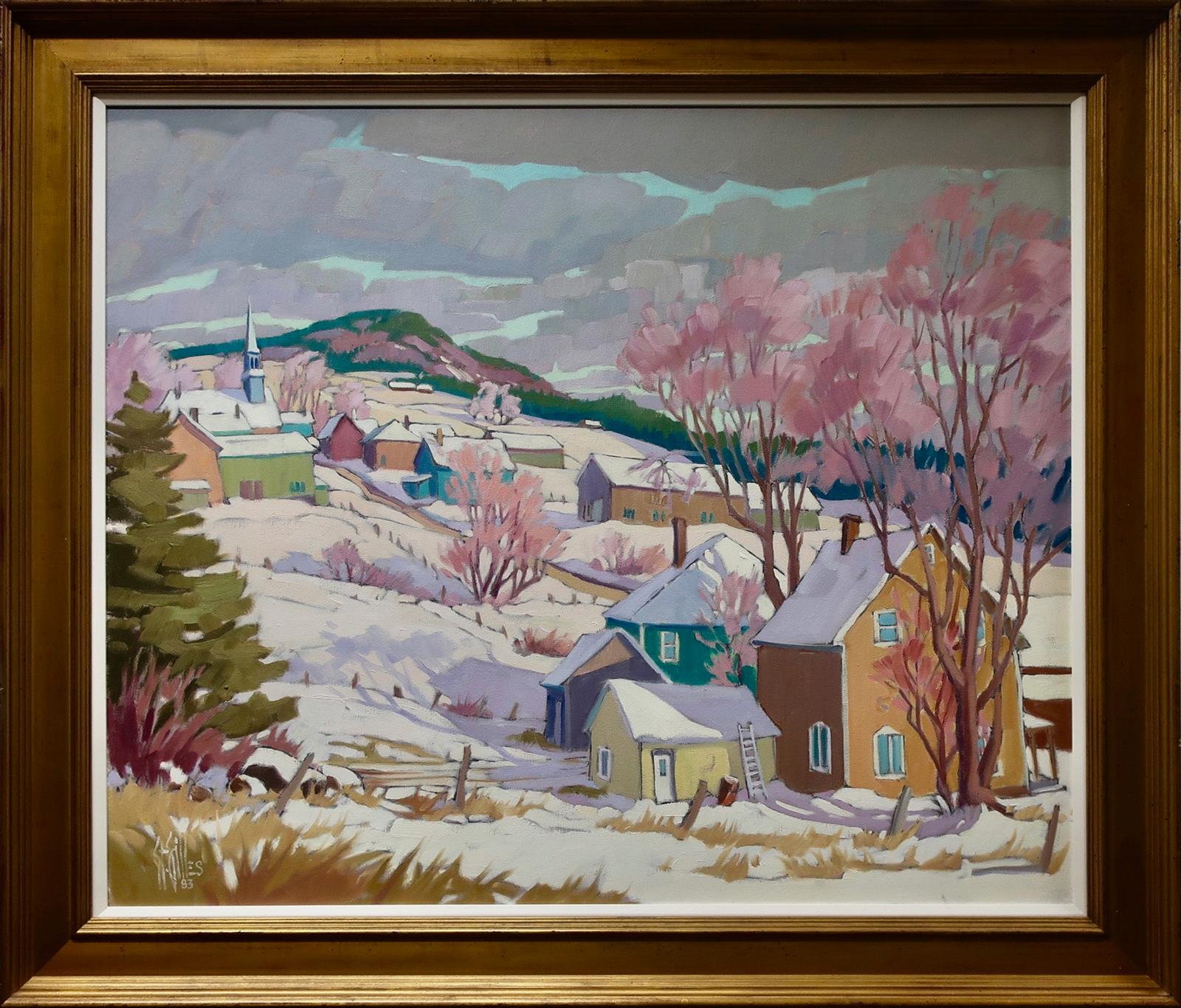 Antoine St. Gilles (1956) - Untitled (Winter Sunlit Village)