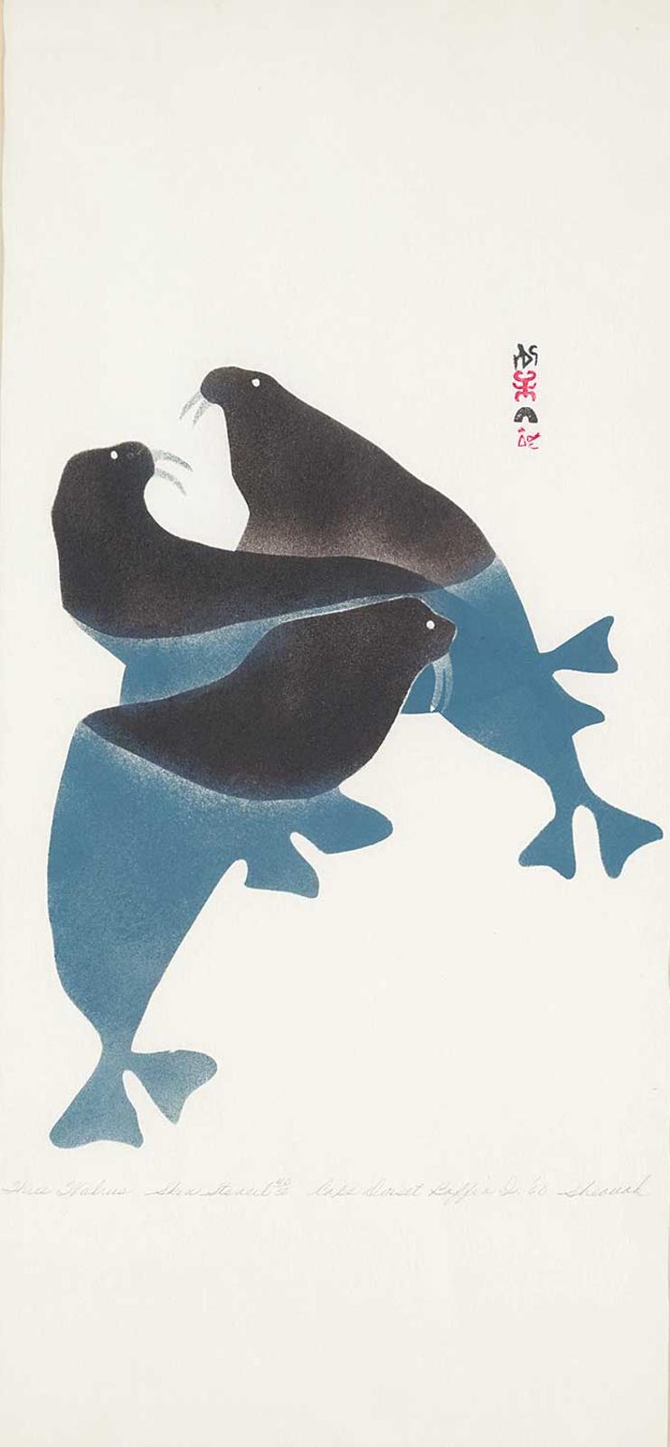 Sheouak Petaulassie (1923-1961) - Three Walrus  #40/50