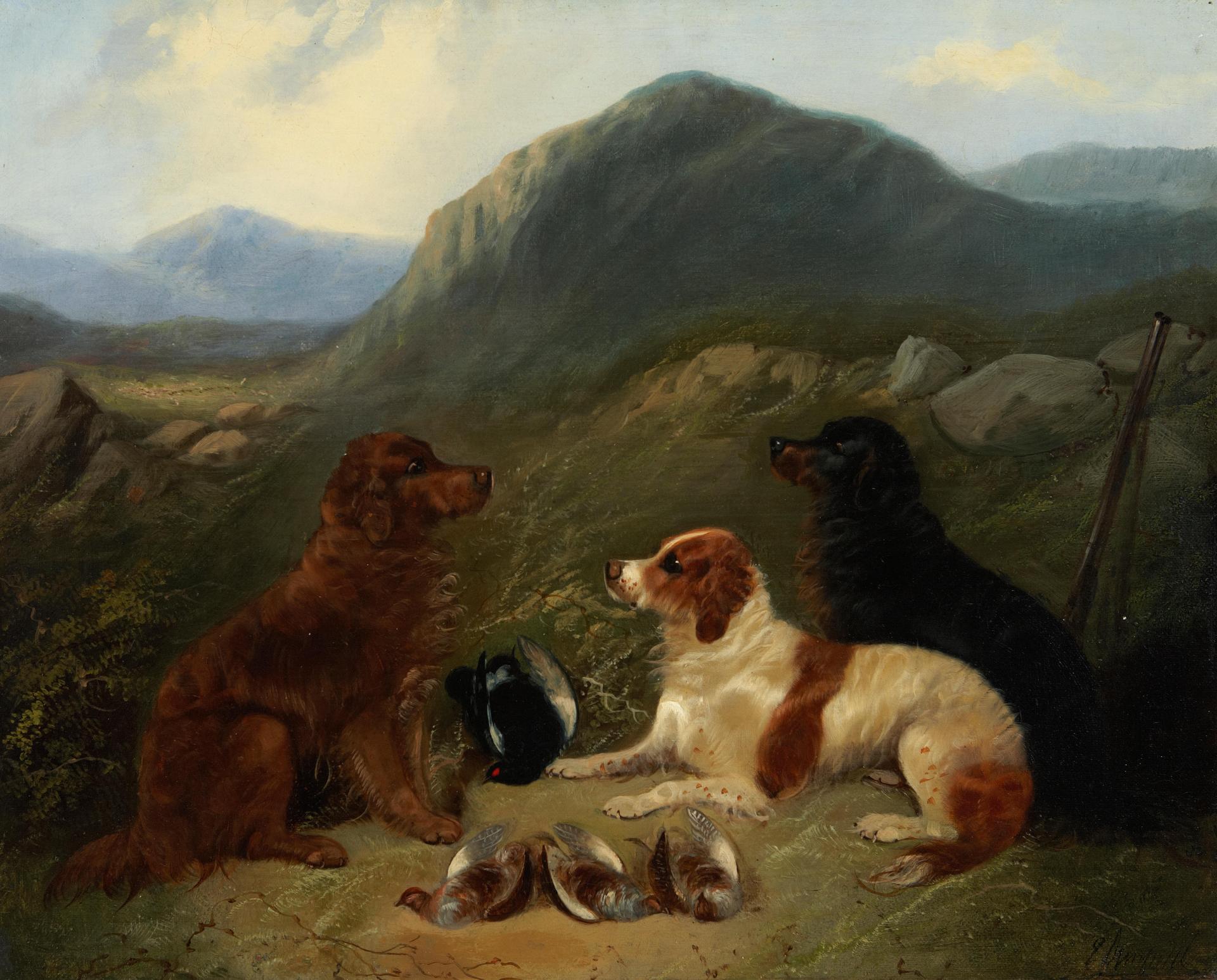George Armfield (1808-1893) - Guarding the Bag; Guarding the Dinner