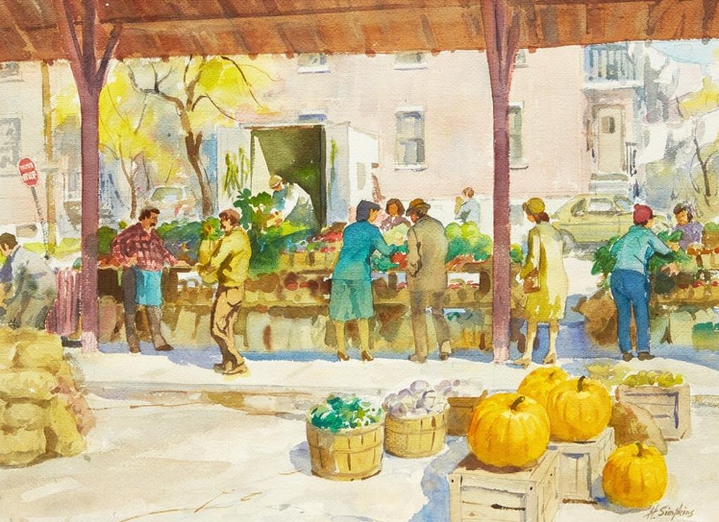 Henry John Simpkins (1906-1995) - Market Scene