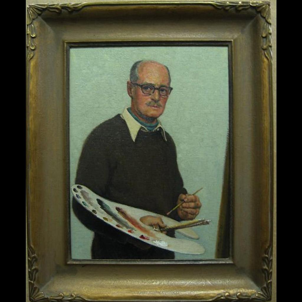 Frederick Bourchier Taylor (1906-1987) - Self Portrait, Study Half Length With Palette