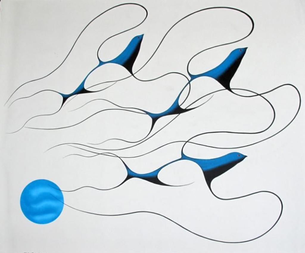 Isaac Bignell (1960-1995) - Blue Swallows In Flight; 1988