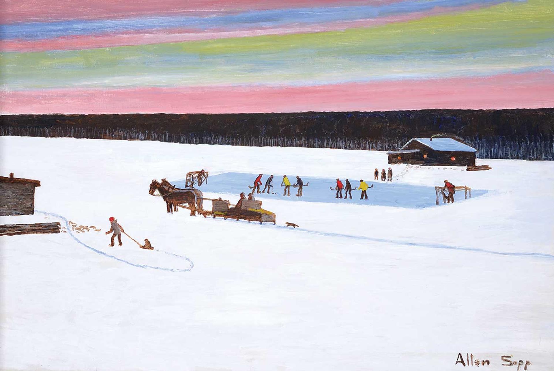 Allen Fredrick Sapp (1929-2015) - Untitled - Hockey at Dusk