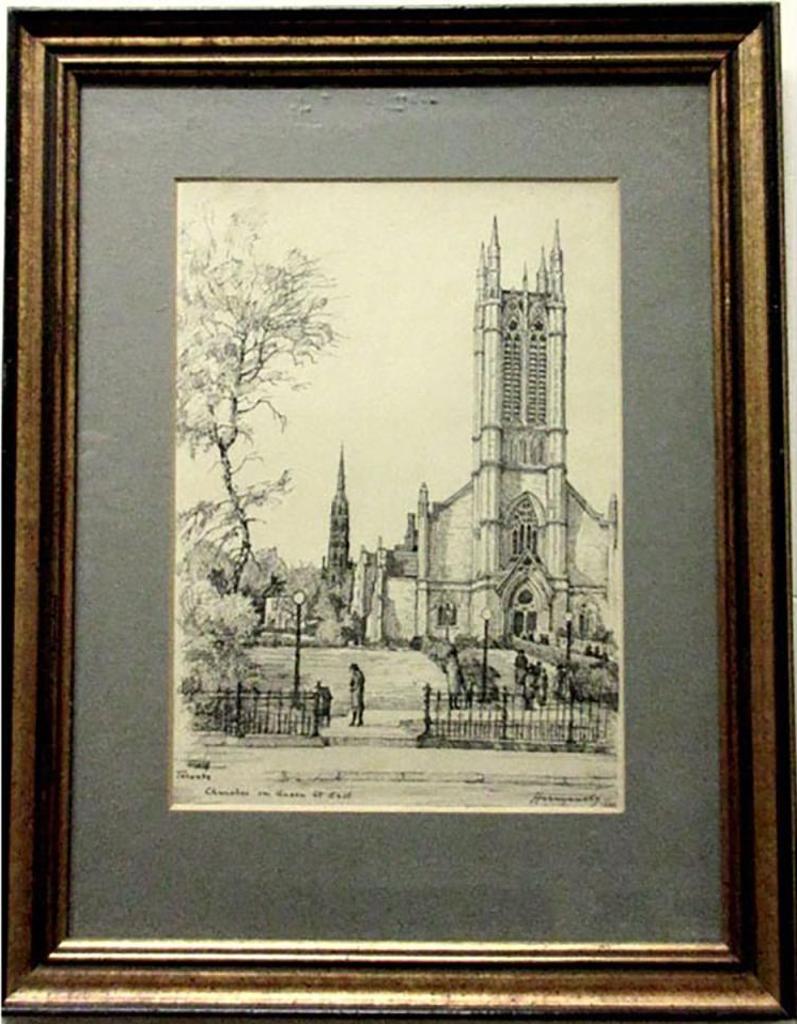 Nicholas Hornyansky (1896-1965) - Churches On Queen St. East, Toronto