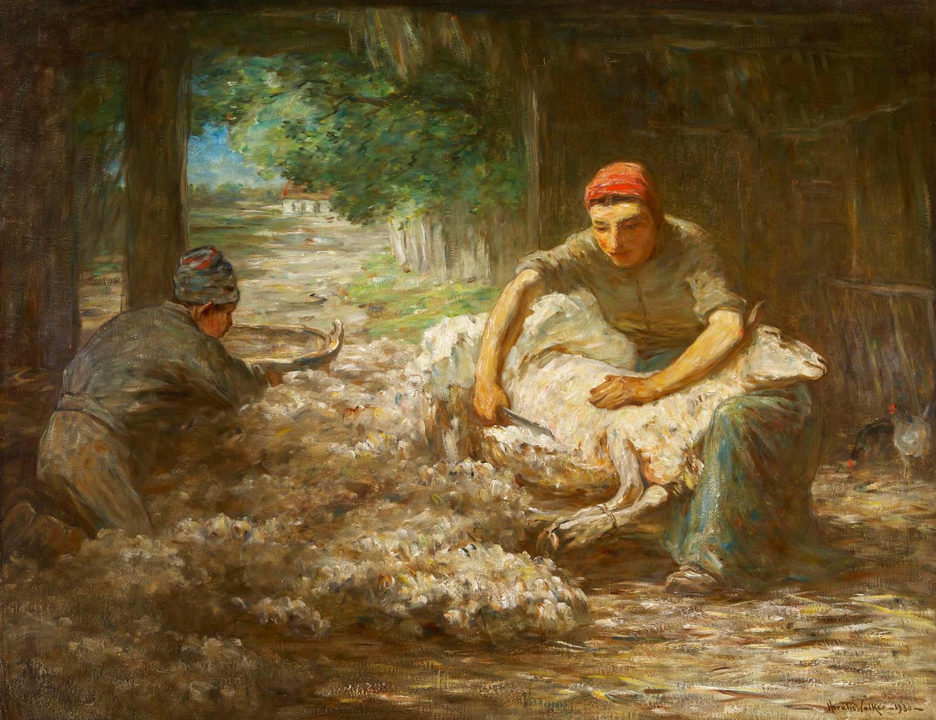 Horatio Walker (1858-1938) - Sheep Shearing