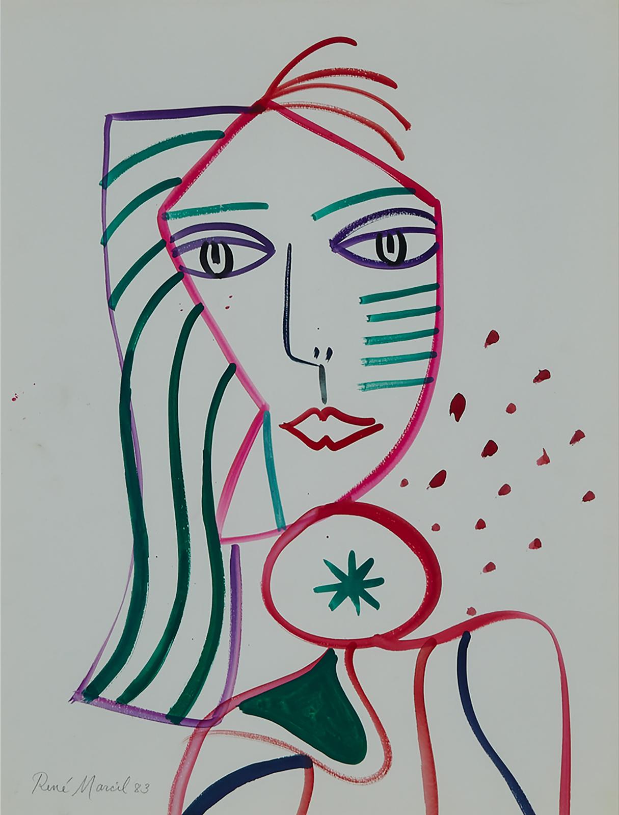 René Marcil (1917-1993) - Untitled (Portrait), 1983