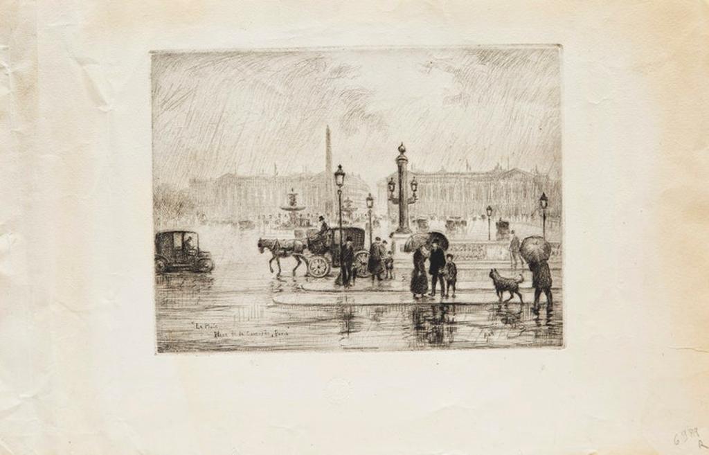 Franklin Milton Armington (1876-1941) - La Pluie, Place de la Concorde, Paris