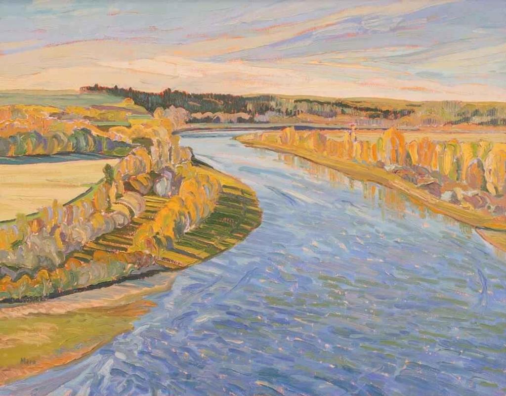 David John More (1947) - River Sweep - Autumn, Red Deer River; 1986