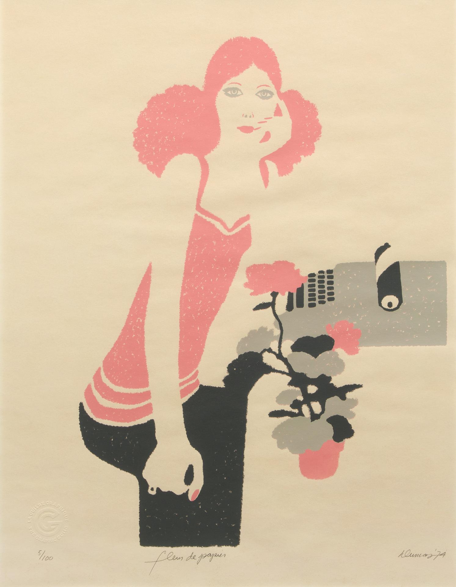 Antoine Dumas (1932) - Fleurs de papier, 1974