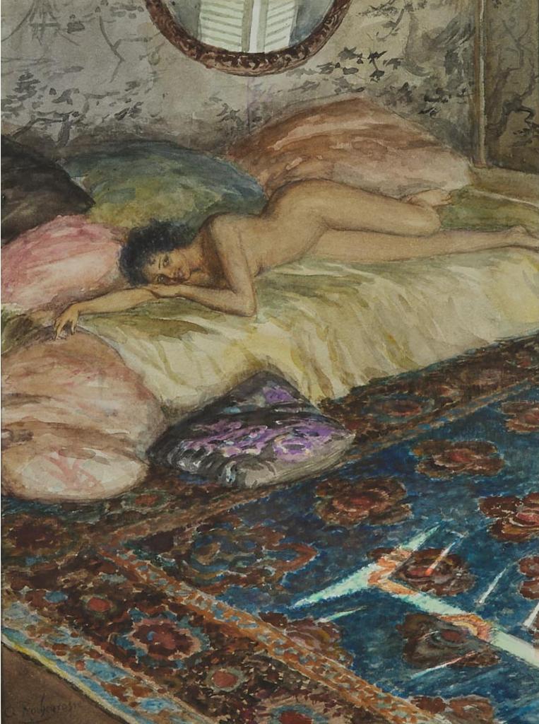 Georges Antoine Rochegrosse (1859-1938) - Nude Reclining In Her Salon