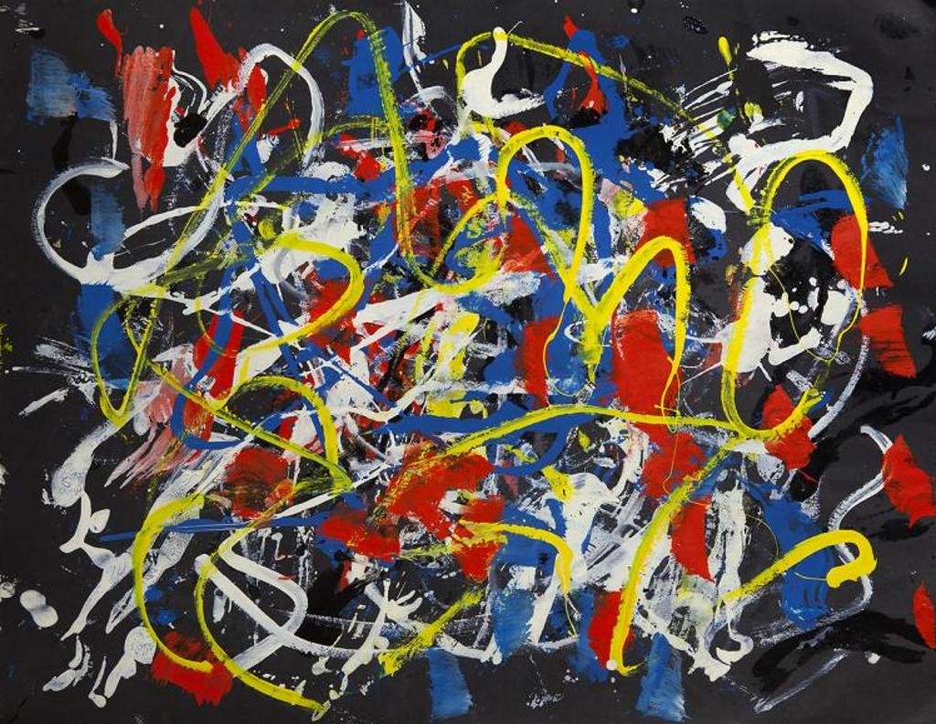 Roger Ing (1933-2008) - Untitled - Abstract on Black Background