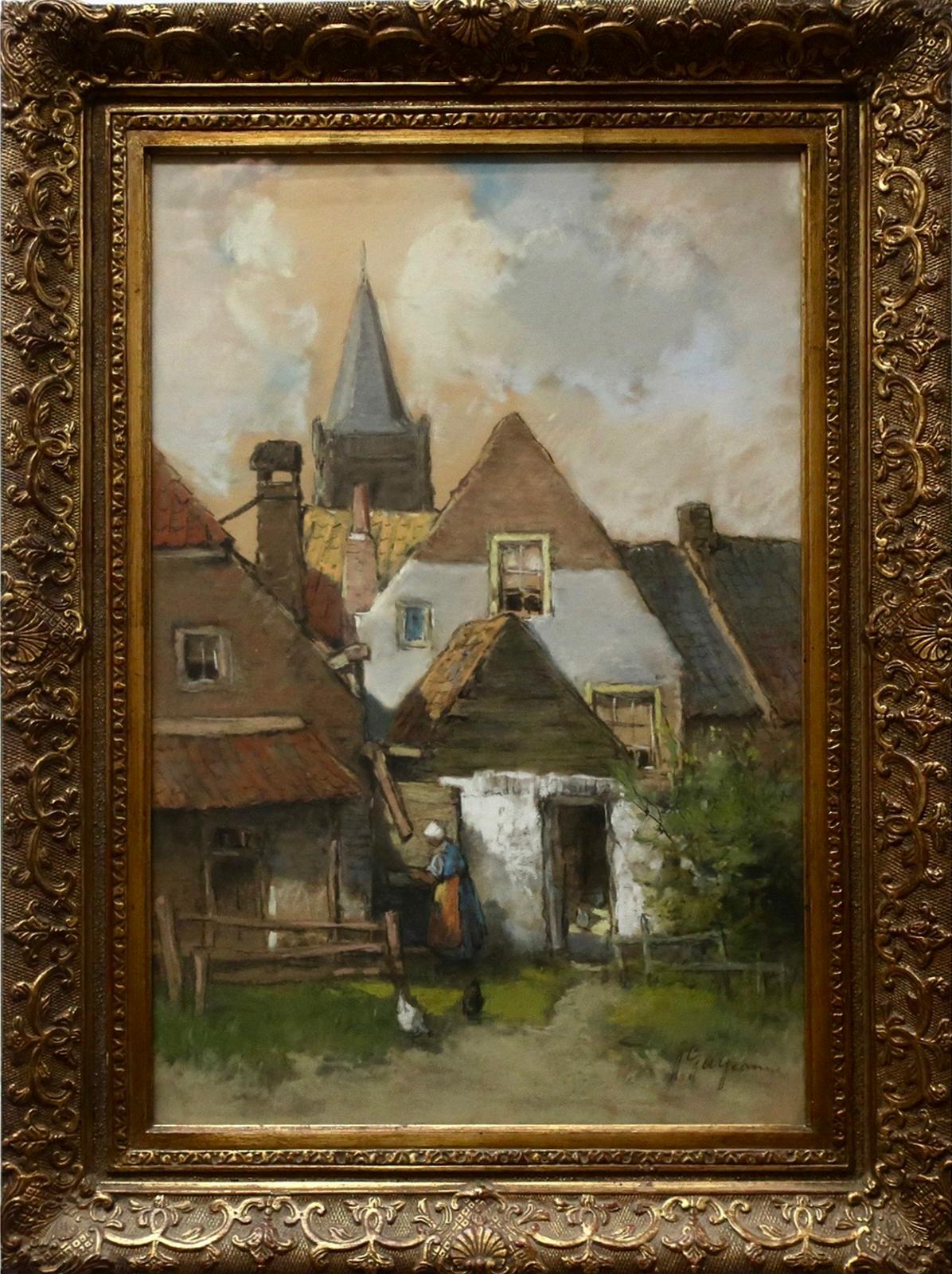 Johannes Josephus Garjeanne (1860-1930) - Untitled (At The Rain Barrel)