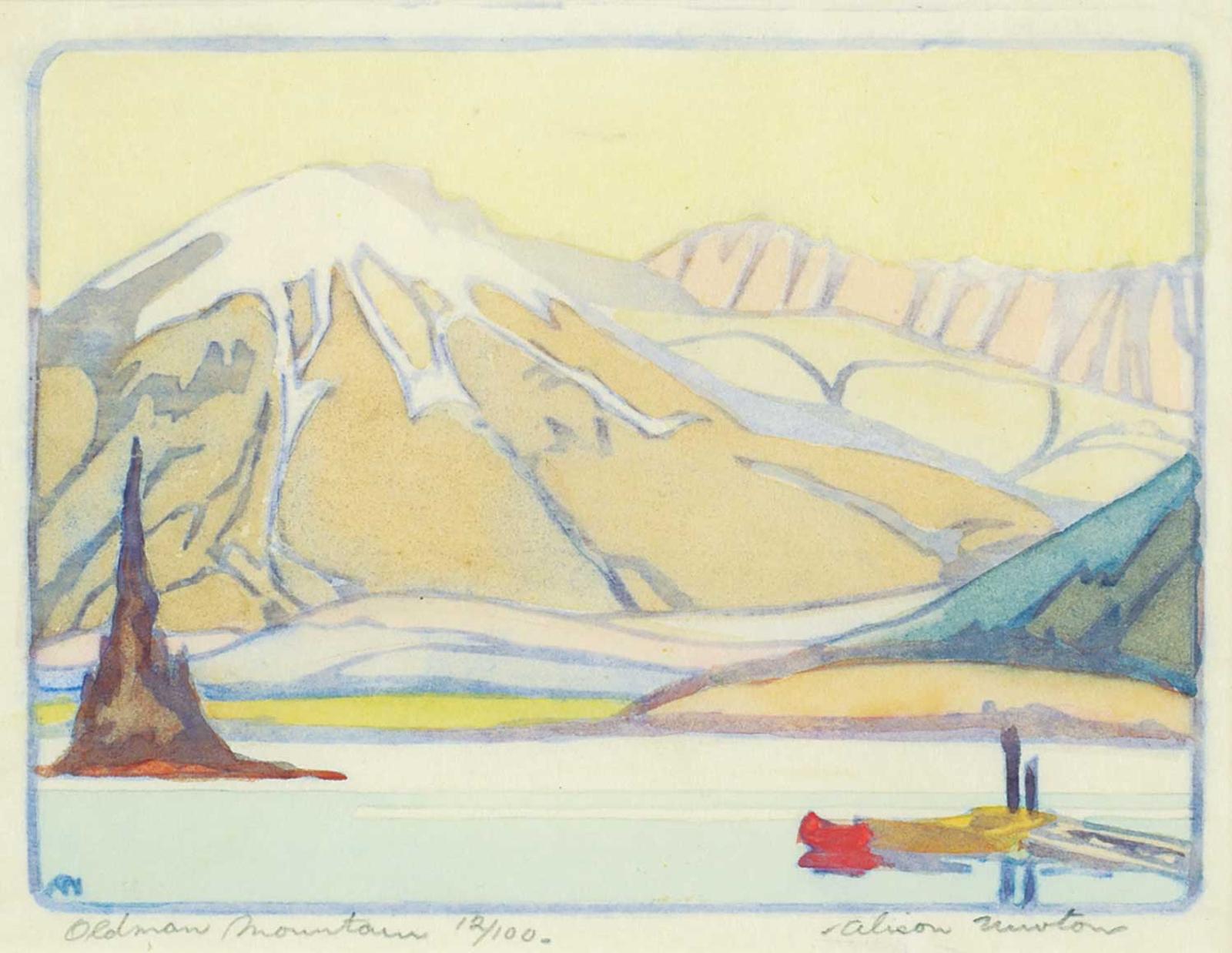 Alison Houston Lockerbie Newton (1890-1967) - Oldman Mountain  #12/100