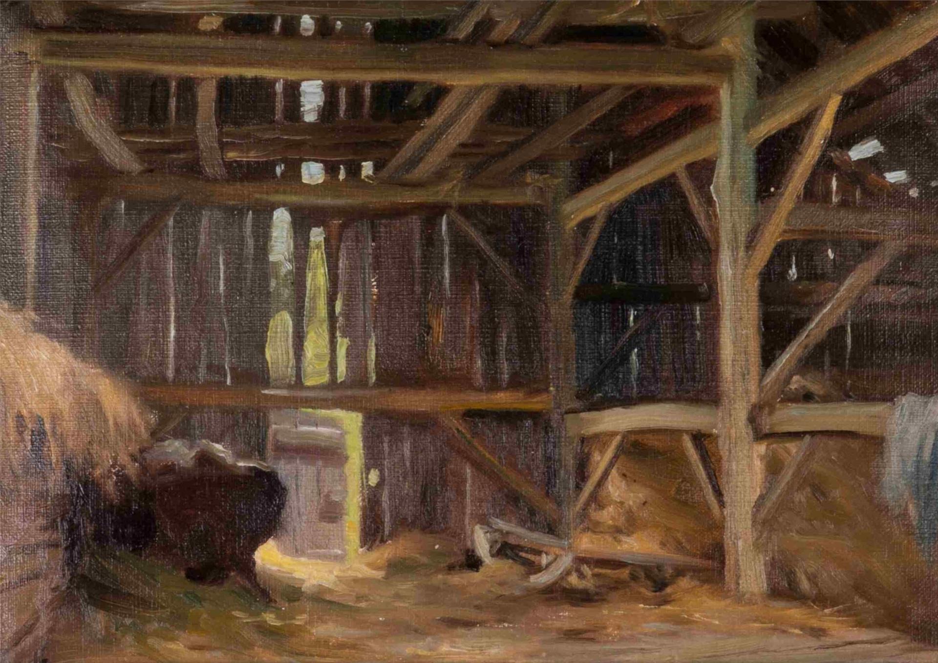 Arthur Alexander Drummond (1891-1977) - Old Barn Interior (c. 1930s)