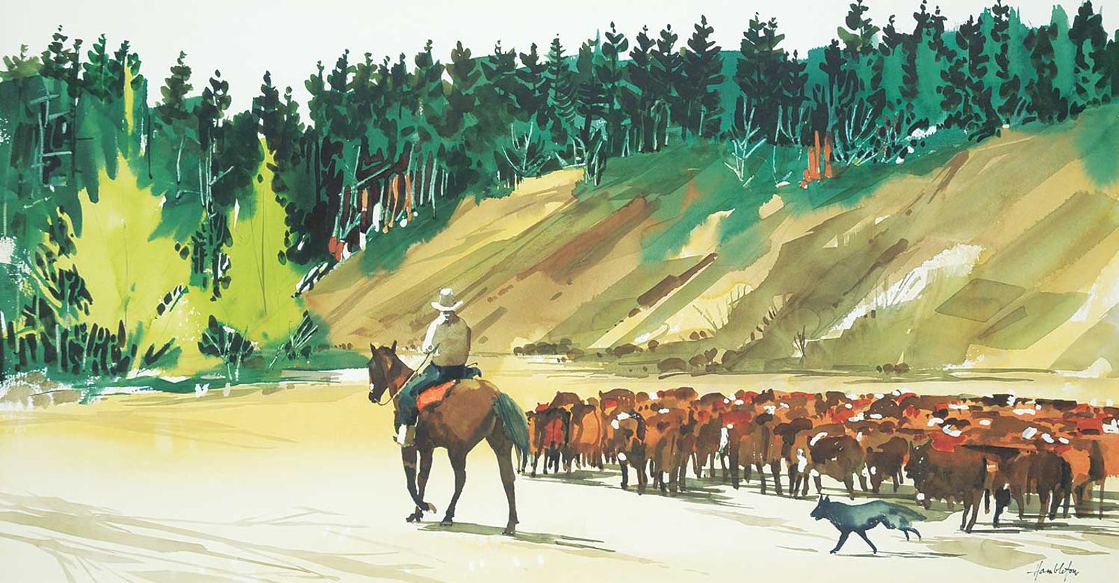 Jack Hambleton (1916-1988) - Untitled - Riding the Herd
