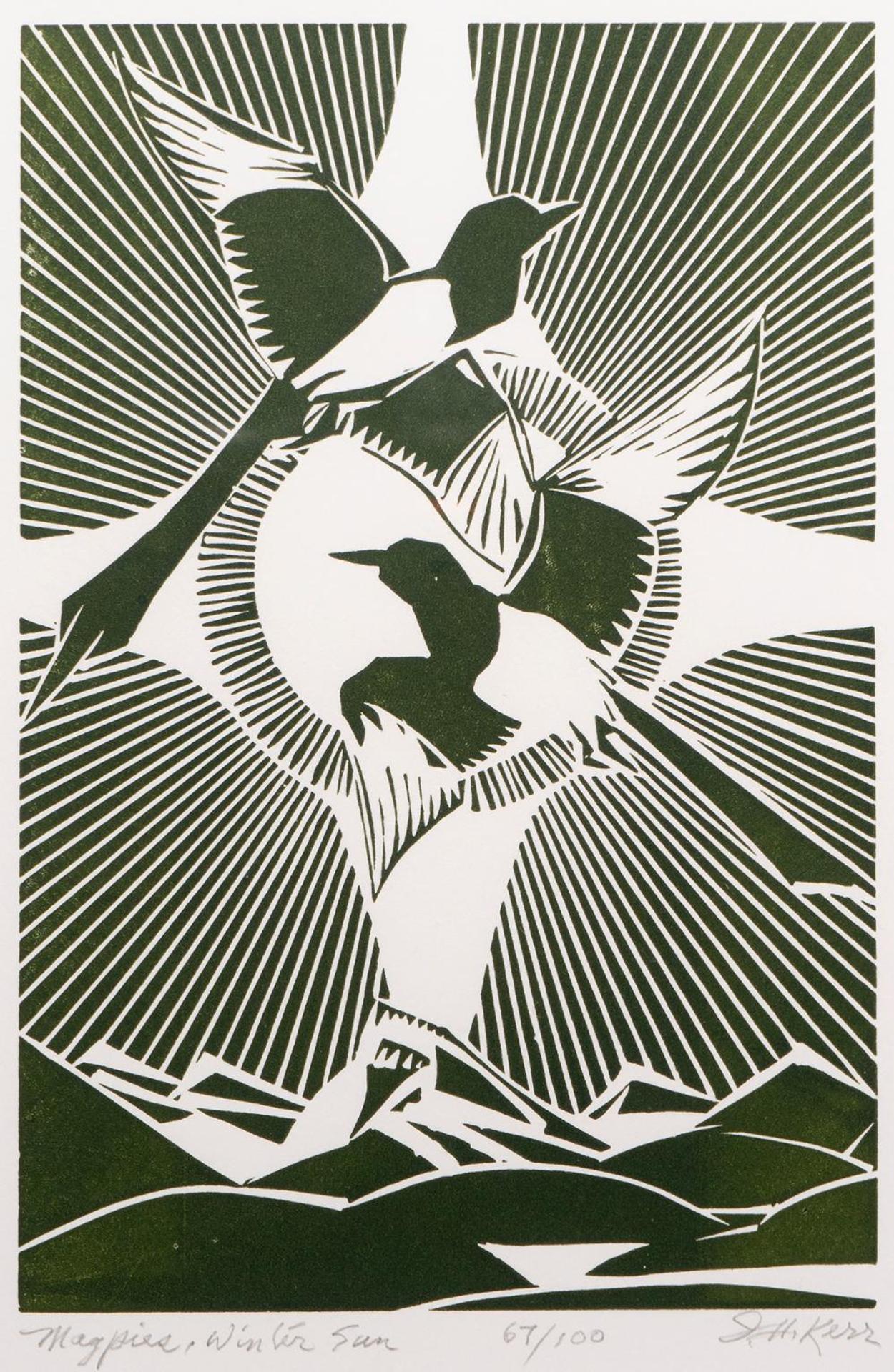 Illingworth Holey (Buck) Kerr (1905-1989) - Magpies - Winter Sun
