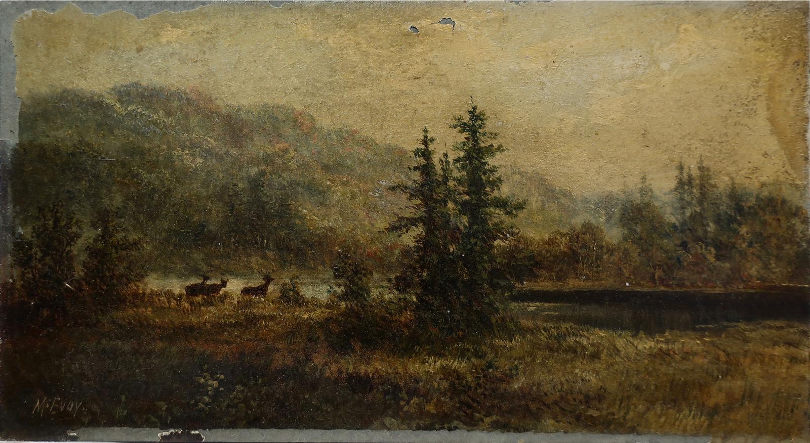 Henry Nesbitt [Harry] McEvoy (1828-1914) - Three Deer By River