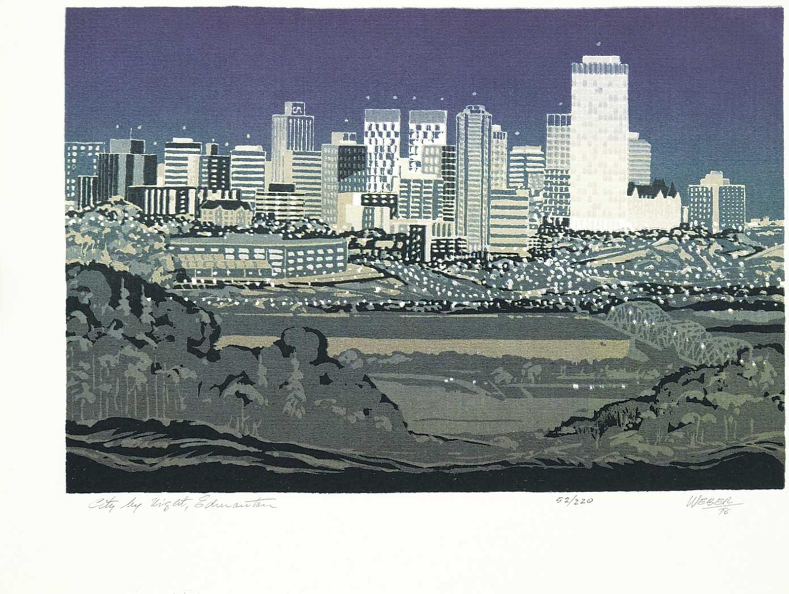 George Weber (1907-2002) - City by Night, Edmonton  #52/220