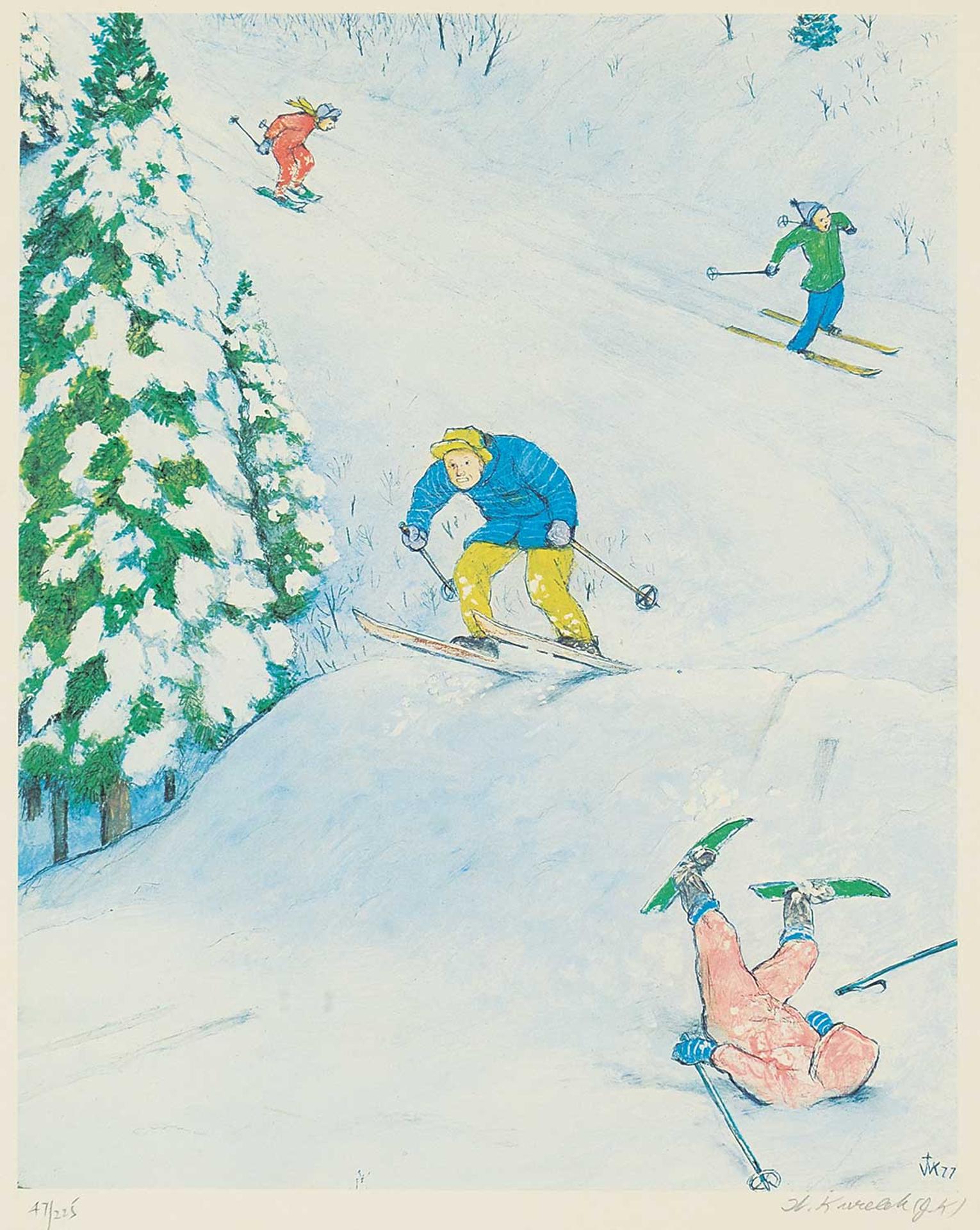William Kurelek (1927-1977) - Skiing [Sports Portfolio]  #47/225