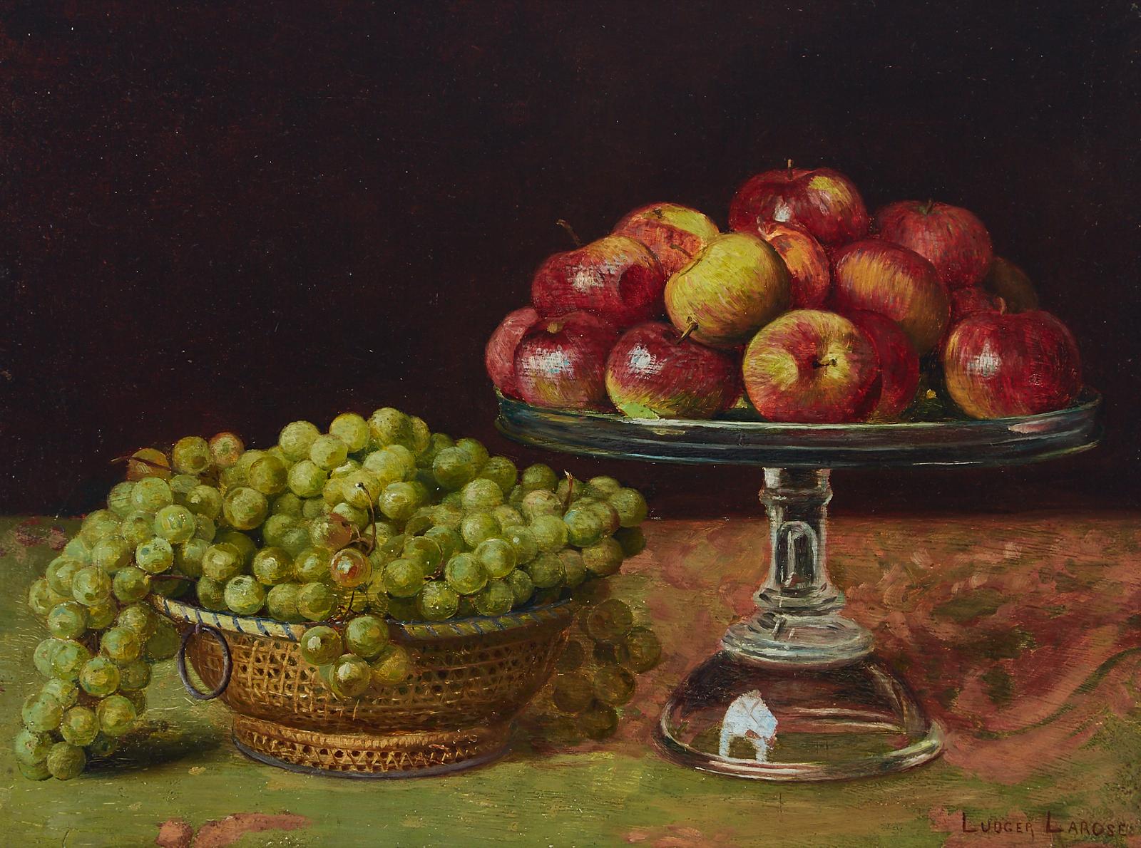 Ludger Larose (1865-1915) - Still Life With Grapes And Apples